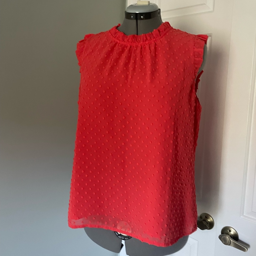 JCrew Factory Sleeveless Coral Textured Women's Top L